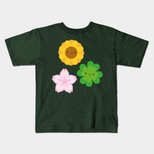 Kawaii Spring Flowers Kids T-Shirt